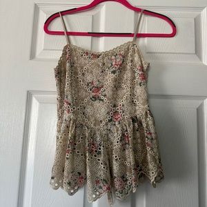 Crochet floral peplum top